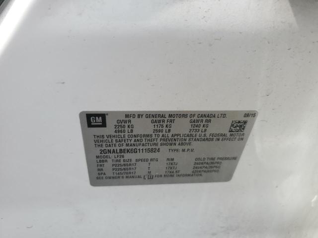 Photo 14 from auction – 2016 CHEVROLET EQUINOX LS with VIN 2GNALBEK6G1115824