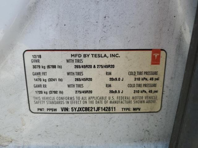 Photo 14 from auction – 2018 TESLA MODEL X with VIN 5YJXCBE21JF142811