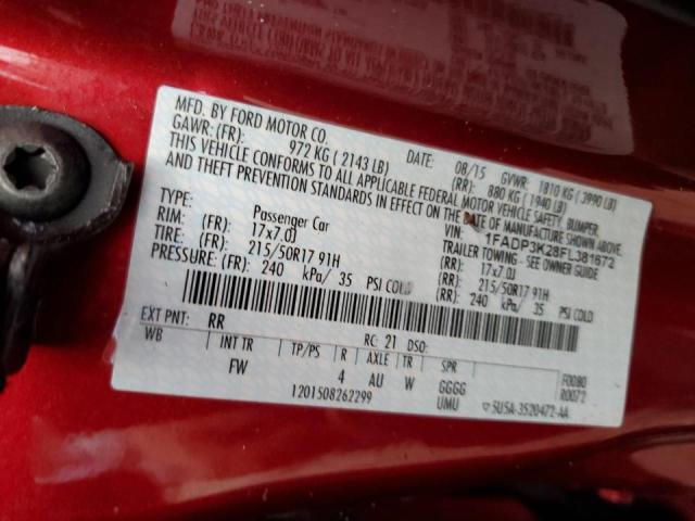 Photo 14 from auction – 2015 FORD FOCUS SE with VIN 1FADP3K28FL381672