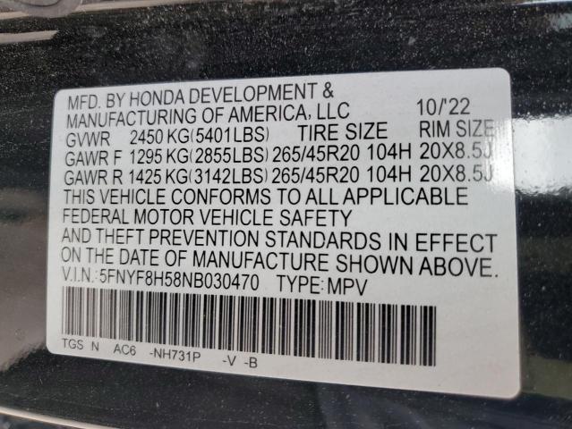 Photo 14 from auction – 2022 HONDA PASSPORT E with VIN 5FNYF8H58NB030470