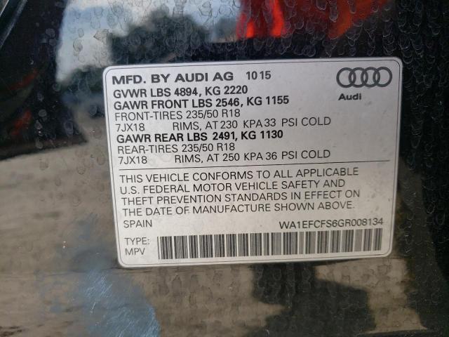 Photo 14 from auction – 2016 AUDI Q3 PREMIUM with VIN WA1EFCFS6GR008134