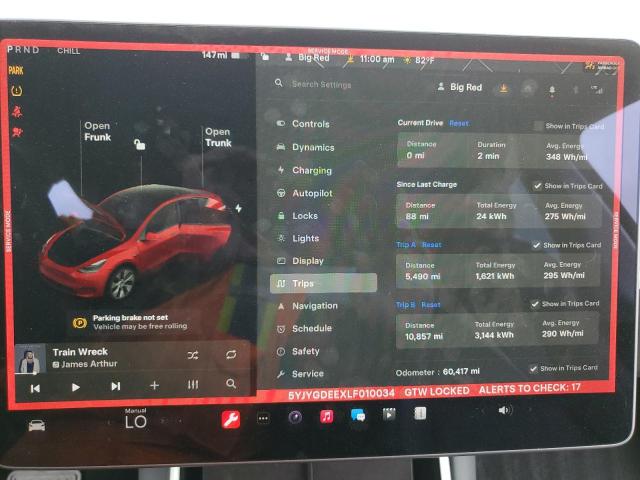 Foto 9 de la subasta – 2020 TESLA MODEL Y con VIN 5YJYGDEEXLF010034