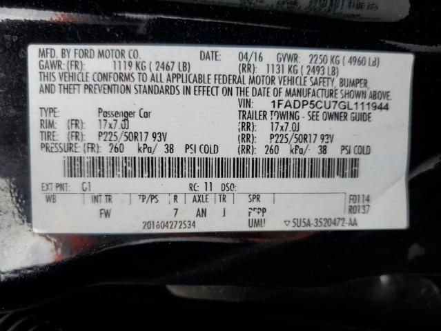 Photo 14 from auction – 2016 FORD C-MAX PREM with VIN 1FADP5CU7GL111944