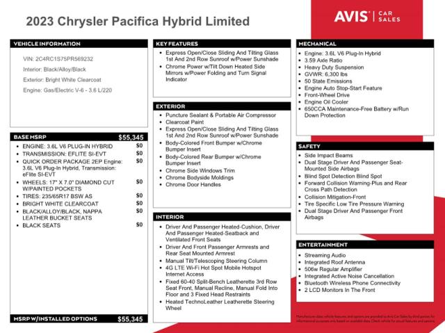 Photo 13 from auction – 2023 CHRYSLER PACIFICA H with VIN 2C4RC1S75PR569232