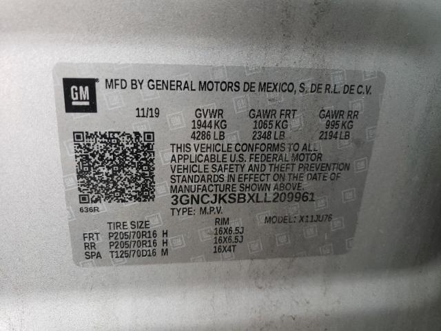Photo 14 from auction – 2020 CHEVROLET TRAX LS with VIN 3GNCJKSBXLL209961