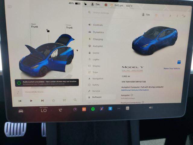 Photo 9 from auction – 2024 TESLA MODEL Y with VIN 7SAYGDEF3RF107726