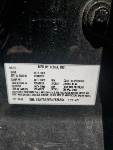 Photo 14 from auction – 2022 TESLA MODEL Y with VIN 7SAYGAEE3NF535554