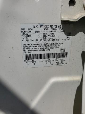 Photo 14 from auction – 2008 FORD EDGE LIMIT with VIN 2FMDK49C48BA81378