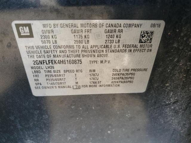Photo 14 from auction – 2017 CHEVROLET EQUINOX LT with VIN 2GNFLFEK4H6160875