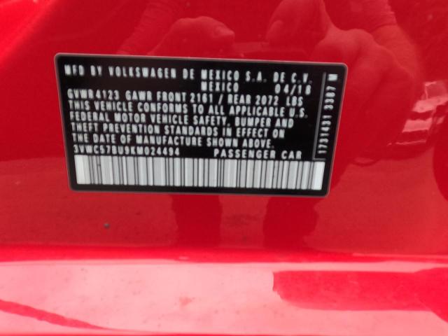 Photo 10 from auction – 2019 VOLKSWAGEN JETTA S with VIN 3VWC57BU9KM024494