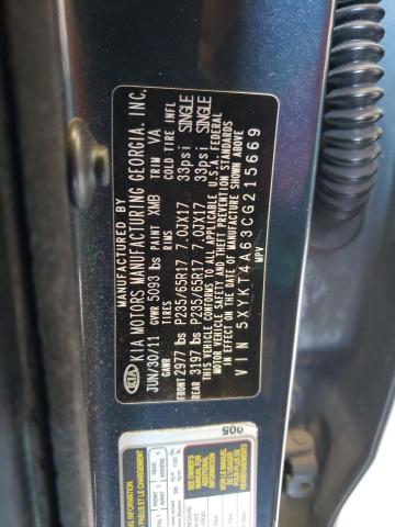 Photo 14 from auction – 2012 KIA SORENTO BA with VIN 5XYKT4A63CG215669