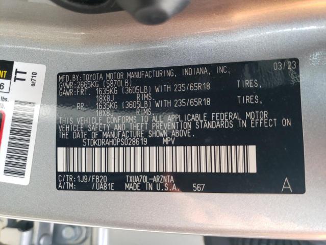 Photo 14 from auction – 2023 TOYOTA HIGHLANDER with VIN 5TDKDRAH0PS028619