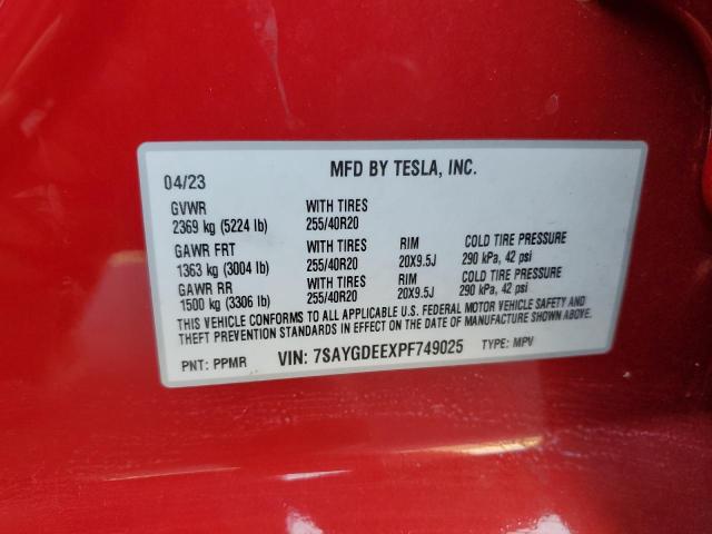 Photo 14 from auction – 2023 TESLA MODEL Y with VIN 7SAYGDEEXPF749025