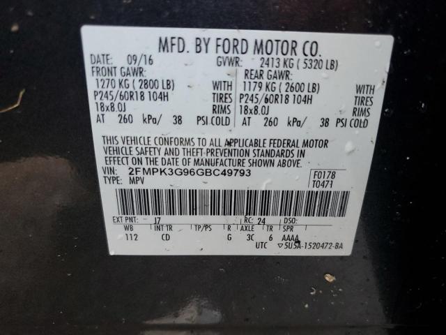 Photo 14 from auction – 2016 FORD EDGE SE with VIN 2FMPK3G96GBC49793