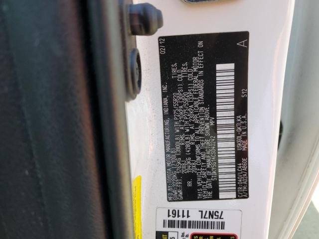 Photo 14 from auction – 2012 TOYOTA SEQUOIA LI with VIN 5TDKY5G14CS040242