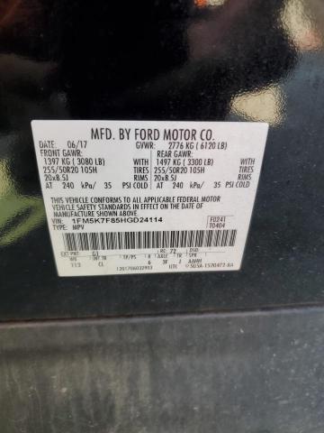 Photo 14 from auction – 2017 FORD EXPLORER L with VIN 1FM5K7F85HGD24114
