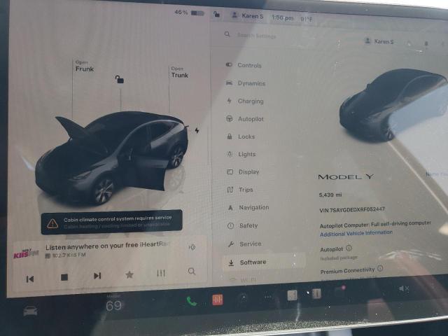 Photo 9 from auction – 2024 TESLA MODEL Y with VIN 7SAYGDEDXRF052447