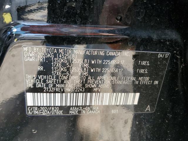 Photo 14 from auction – 2017 TOYOTA RAV4 LE with VIN 2T3ZFREV1HW372243
