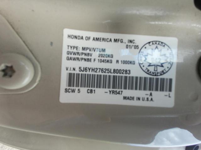 Photo 10 from auction – 2005 HONDA ELEMENT EX with VIN 5J6YH27625L800283