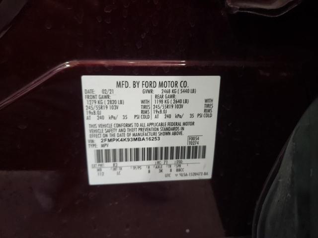 Photo 14 from auction – 2021 FORD EDGE TITAN with VIN 2FMPK4K93MBA16253