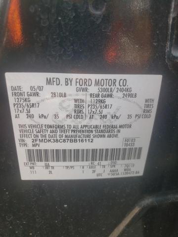 Photo 14 from auction – 2007 FORD EDGE SEL with VIN 2FMDK38C87BB16112