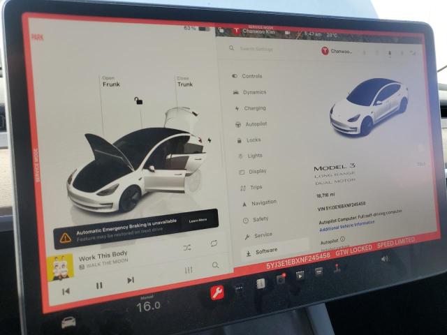 Photo 9 from auction – 2022 TESLA MODEL 3 with VIN 5YJ3E1EBXNF245458