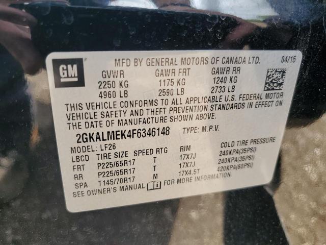 Photo 14 from auction – 2015 GMC TERRAIN SL with VIN 2GKALMEK4F6346148