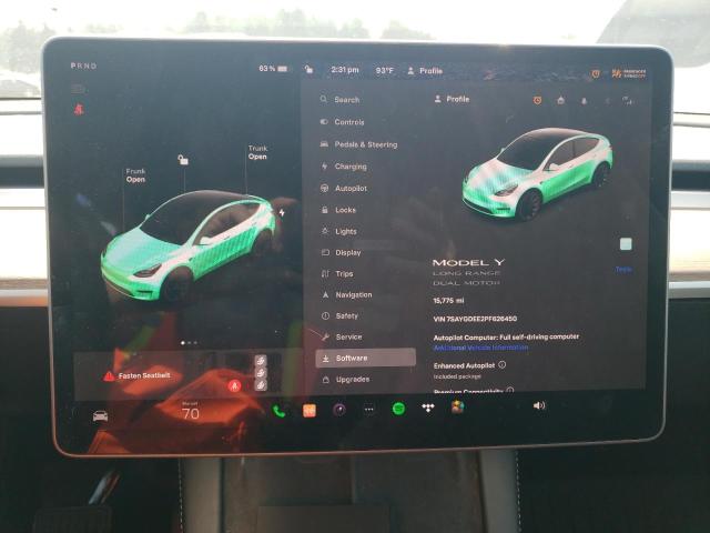 Photo 9 from auction – 2023 TESLA MODEL Y with VIN 7SAYGDEE2PF626450