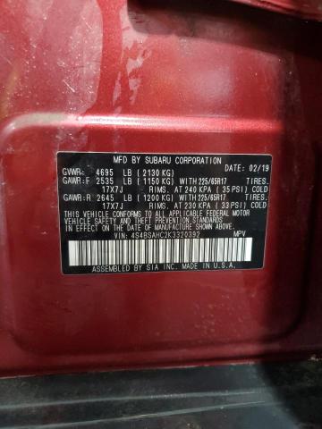 Photo 14 from auction – 2019 SUBARU OUTBACK 2. with VIN 4S4BSAHC2K3320392