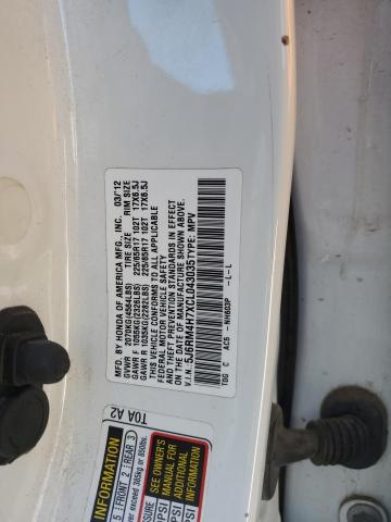 Photo 14 from auction – 2012 HONDA CR-V EXL with VIN 5J6RM4H7XCL043035