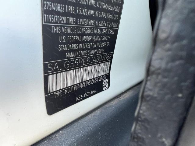 Photo 10 from auction – 2018 LAND ROVER RANGE ROVE with VIN SALGS5RE6JA397688