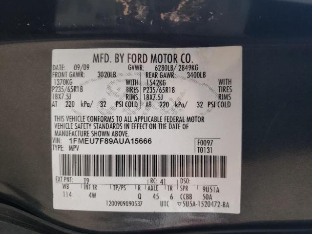 Photo 14 from auction – 2010 FORD EXPLORER L with VIN 1FMEU7F89AUA15666