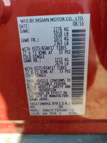 Photo 14 from auction – 2016 NISSAN ROGUE S with VIN 5N1AT2MN9GC891147