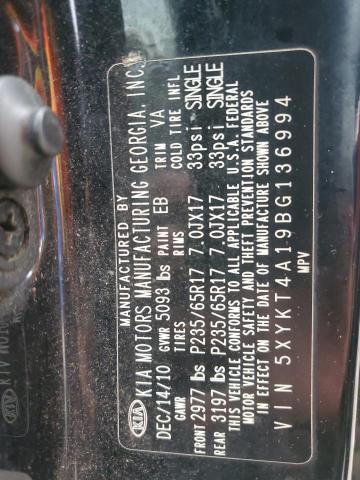 Photo 14 from auction – 2011 KIA SORENTO BA with VIN 5XYKT4A19BG136994
