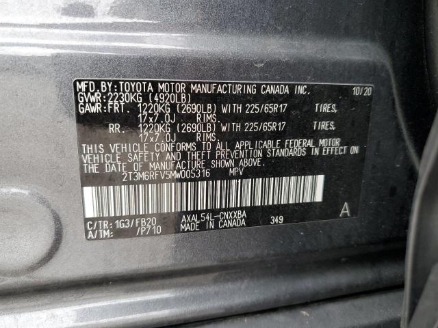 Photo 14 from auction – 2021 TOYOTA RAV4 LE with VIN 2T3M6RFV5MW005316