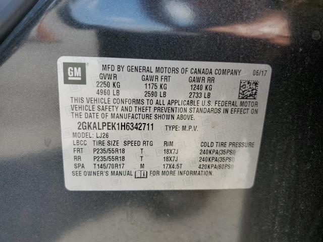 Photo 14 from auction – 2017 GMC TERRAIN SL with VIN 2GKALPEK1H6342711
