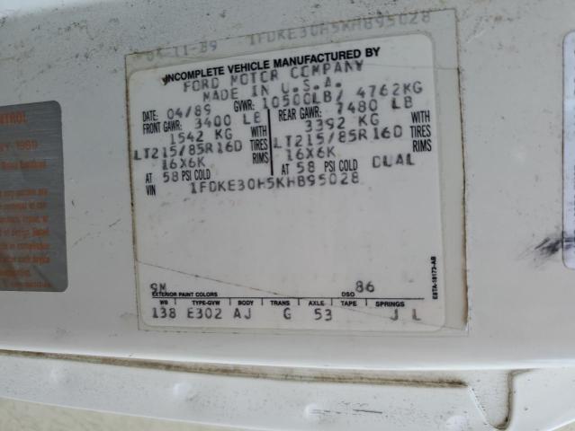 Photo 10 from auction – 1989 FORD ECONOLINE with VIN 1FDKE30H5KHB95028