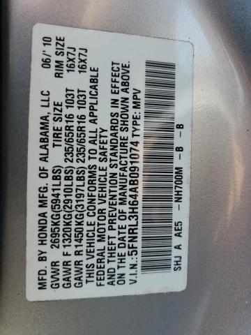 Photo 14 from auction – 2010 HONDA ODYSSEY EX with VIN 5FNRL3H64AB091074