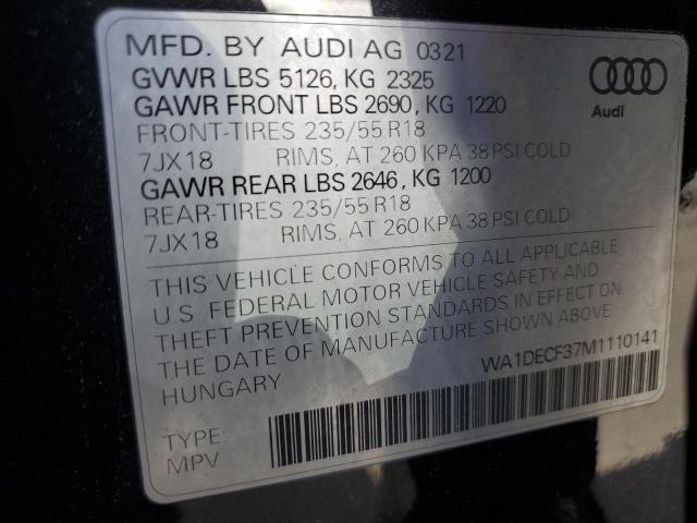 Photo 14 from auction – 2021 AUDI Q3 PREMIUM with VIN WA1DECF37M1110141