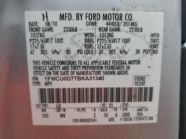 Photo 14 from auction – 2011 FORD ESCAPE XLT with VIN 1FMCU0D77BKA31340