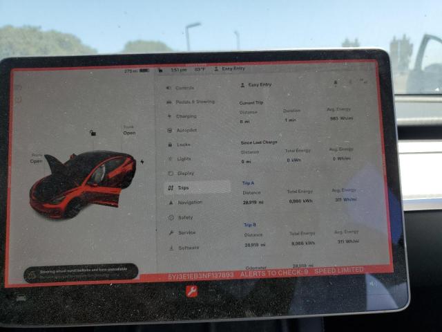 Photo 9 from auction – 2022 TESLA MODEL 3 with VIN 5YJ3E1EB3NF137893