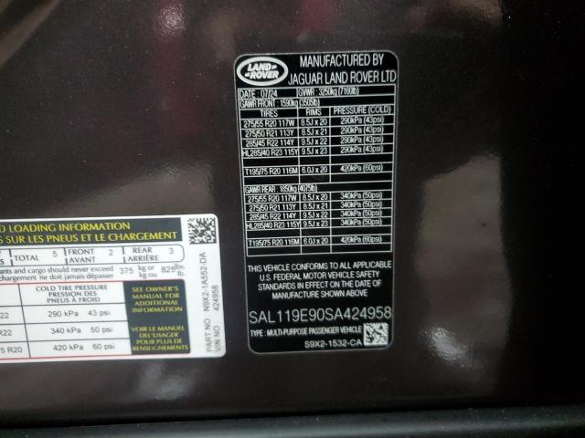 Photo 14 from auction – 2025 LAND ROVER RANGE ROVE with VIN SAL119E90SA424958