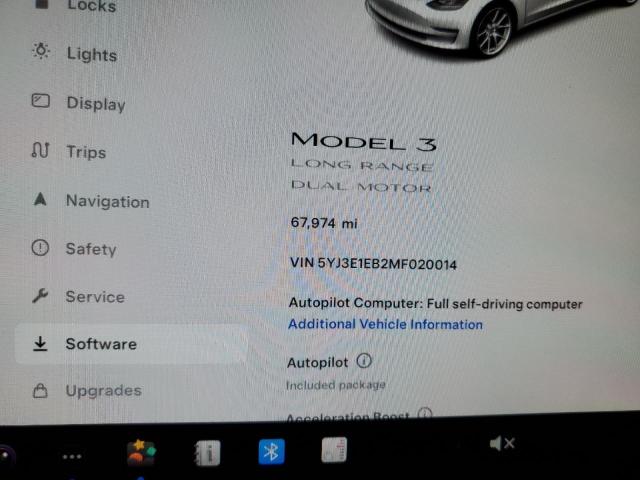 Photo 9 from auction – 2021 TESLA MODEL 3 with VIN 5YJ3E1EB2MF020014