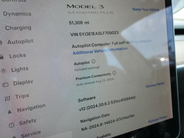 Photo 9 from auction – 2020 TESLA MODEL 3 with VIN 5YJ3E1EA0LF709023