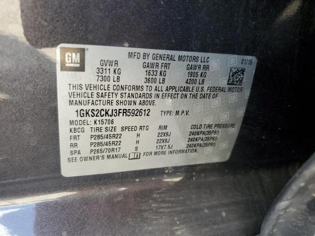 Photo 14 from auction – 2015 GMC YUKON DENA with VIN 1GKS2CKJ3FR592612