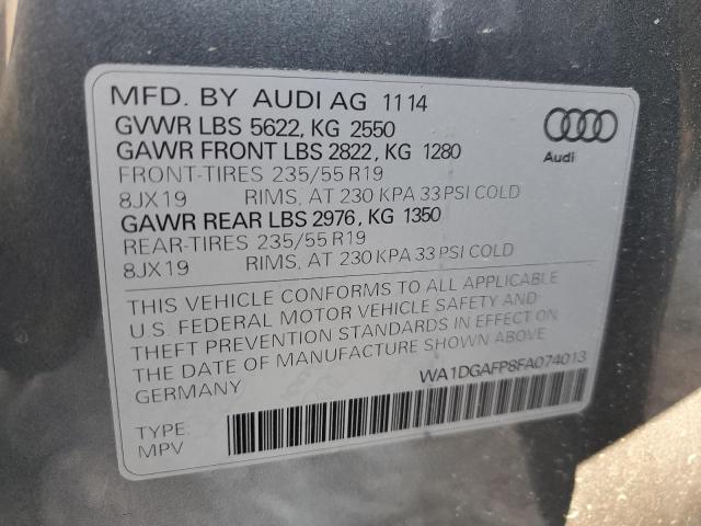 Photo 14 from auction – 2015 AUDI Q5 PREMIUM with VIN WA1DGAFP8FA074013