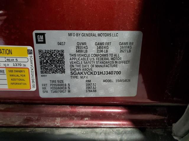 Photo 14 from auction – 2017 BUICK ENCLAVE with VIN 5GAKVCKD1HJ340700