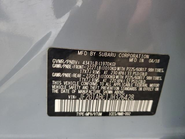 Photo 14 from auction – 2018 SUBARU CROSSTREK with VIN JF2GTABC1JH326428