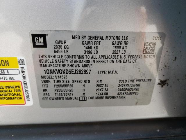 Photo 14 from auction – 2014 CHEVROLET TRAVERSE L with VIN 1GNKVGKD5EJ262897