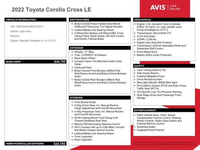 Photo 12 from auction – 2022 TOYOTA COROLLA CR with VIN 7MUCAAAG4NV012237